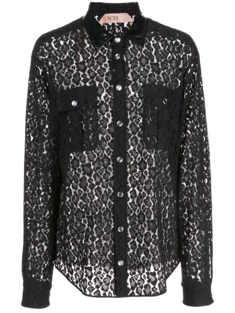 frame panel lace button up