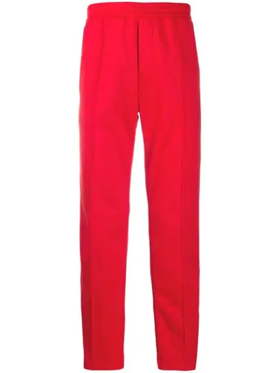 Prada Pleated Straight Leg Trousers In F0011red