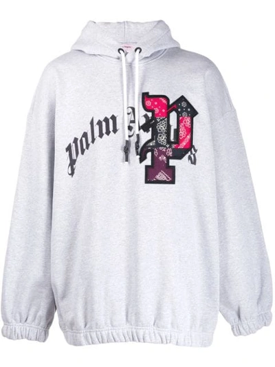 Palm Angels Logo-print Cotton-jersey Hoody In Multi