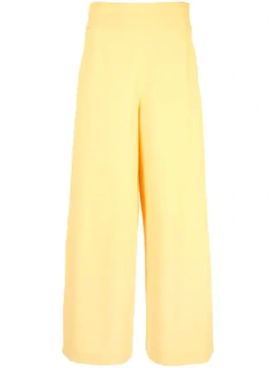 Alice And Olivia Alice + Olivia Donald Cropped Wide-leg Pants In Yellow