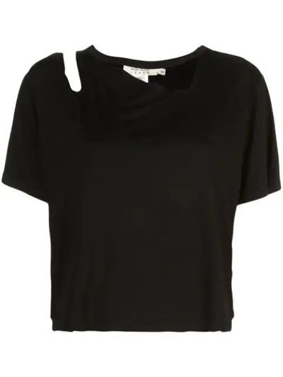 Alice And Olivia Roslyn Cut Out T-shirt In Black