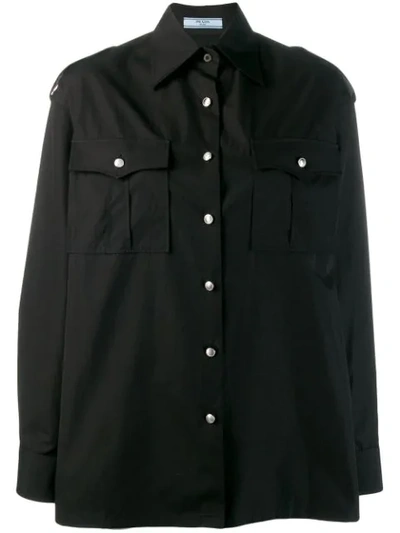 Prada Military Shirt In Black