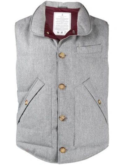 Brunello Cucinelli Padded Waistcoat In Grey