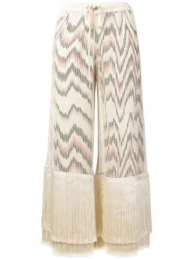 Missoni Fringe Cropped Trousers In Multi