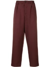 Marni Wide Leg Trousers In Red