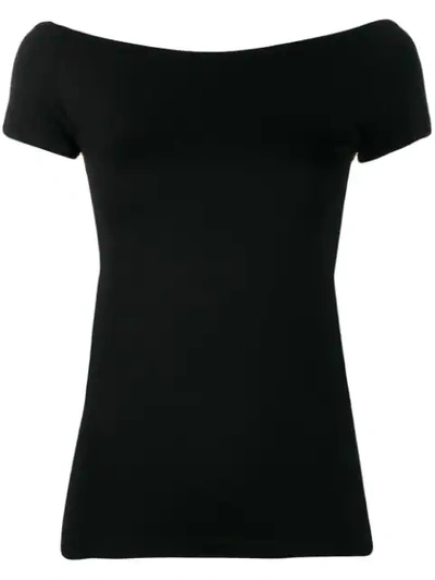 Helmut Lang Boat Neck T-shirt In Black