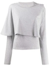 Mm6 Maison Margiela Long Sleeved Knitted Top In Grey