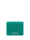 Miu Miu Matelassé Wallet In Green