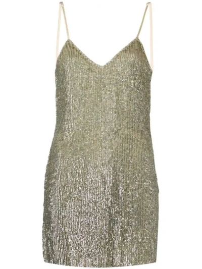Retroféte Embellished Fitted Mini Dress In Neutrals