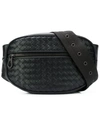 Bottega Veneta Men's Intrecciato Leather Belt Bag In Black