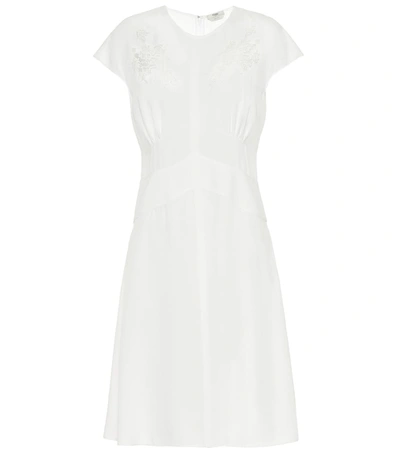 Fendi Lace-trimmed Crêpe Dress In White
