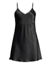 Ginia Core V-neck Silk Chemise In Black