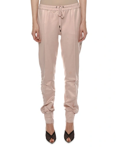 Tom Ford Mid-rise Glossy Jogger Pants In Light Pink