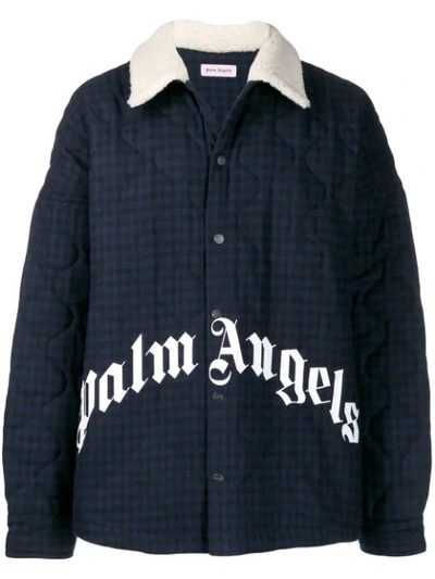 Palm Angels Sherpa Padded Jacket In Blue