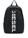 Diesel Logo Print Backpack In Black