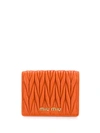 Miu Miu Matelassé Wallet In Orange