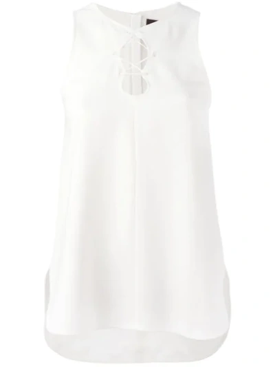 Alexander Wang Lace-up Tank Top In White