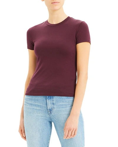Theory Apex Short-sleeve Crewneck Tiny Tee In Mulberry