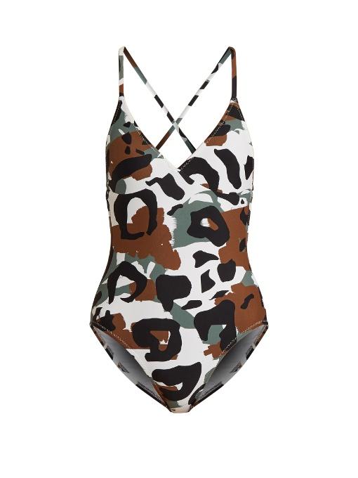 Norma Kamali Camo-print Swimsuit In Camouflage | ModeSens