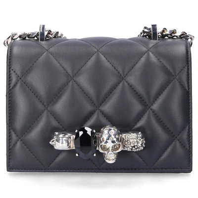 Alexander Mcqueen Handbag Jewelled Nappa Leather In Black