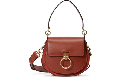 Chloé Tess Shoulder Bag In Sepia Brown