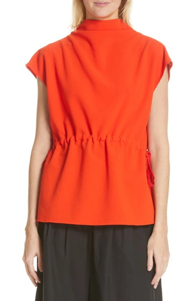 Rachel Comey Augusta Stretch Crepe Top In Electric Red