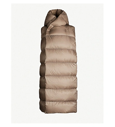 Rick Owens Quilted Satin Gilet In Dust