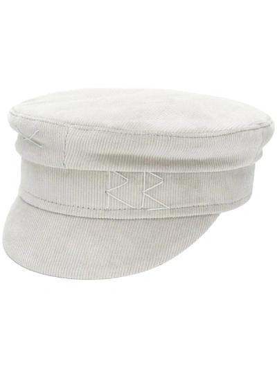 Ruslan Baginskiy Velvet Military Hat In White