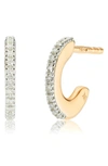 Monica Vinader Small Fiji Diamond Hoop Earrings In Yellow Gold