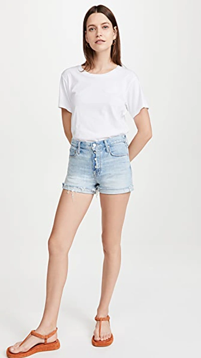 Mother The Easy Does It High Waist Cutoff Denim Shorts In Rolling In The Bushes
