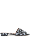 Paris Texas Leopard Print Sandals In Blue