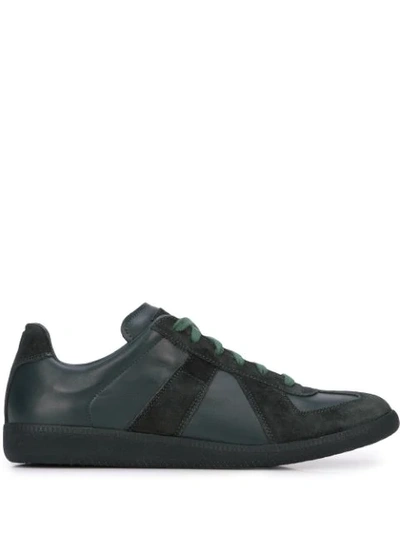 Maison Margiela Panelled Sneakers In Green ,black