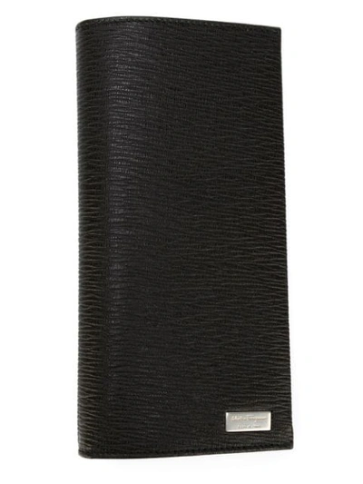 Ferragamo Long Trifold Wallet In Black