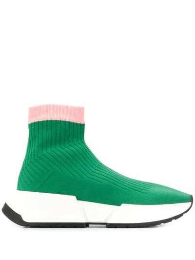 Mm6 Maison Margiela Platform Sock Sneakers In Green