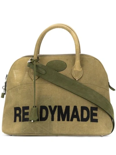 Readymade Woven Tote Bag In Green