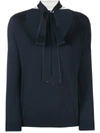 Red Valentino Bow Tie Jumper In Blue
