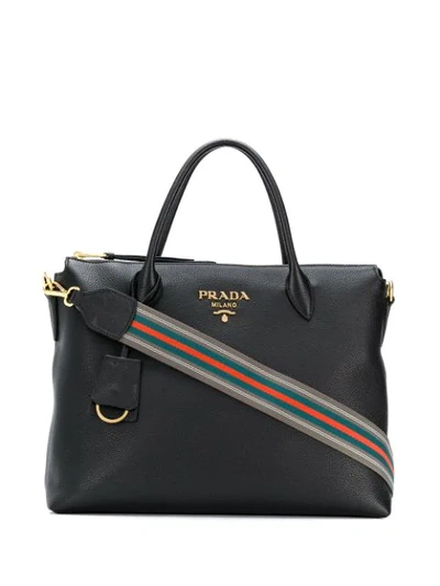 Prada Medium Shopping Tote Bag - Black