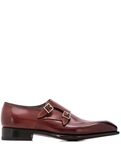 Santoni Classic Monk Shoes In Brown