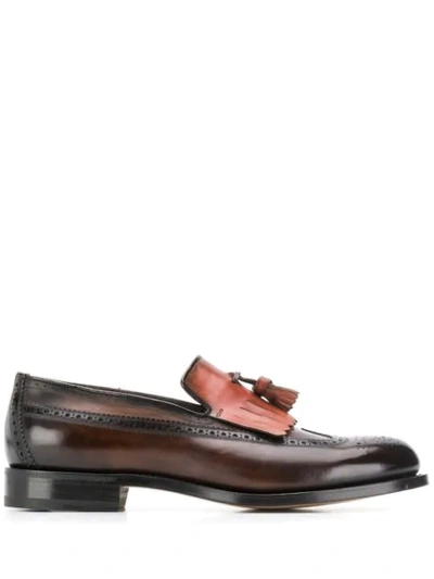 Santoni Tassel Loafers In Brown