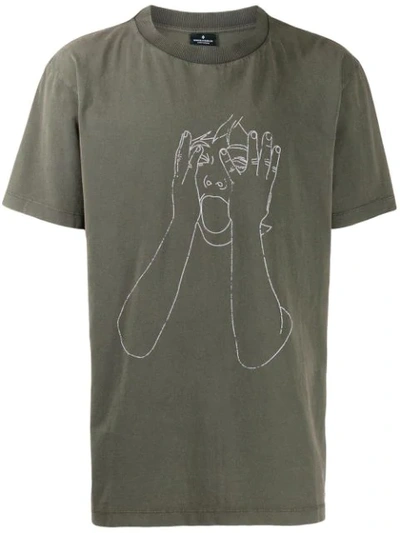 Marcelo Burlon County Of Milan Sketch Print T-shirt In Green