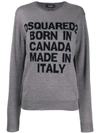 Dsquared2 Logo Intarsia Jumper In Grey