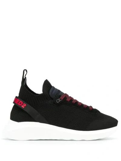 Dsquared2 Speedster Knitted Sneakers In Black