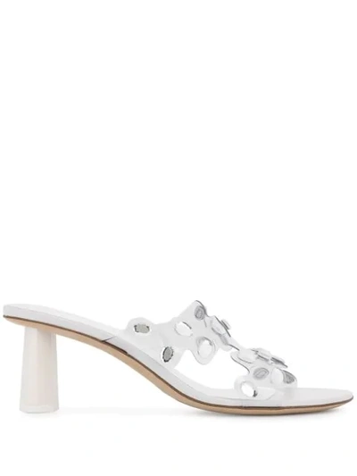 By Far Studded Sandals In White
