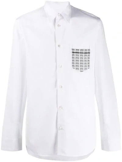 Maison Margiela Fragile Print Pocket Shirt In 100 White