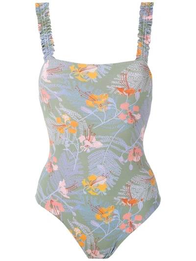 Clube Bossa Green Hibiscus Print Swimsuit