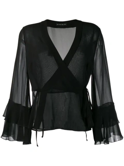 Etro Wrap Style Front Blouse In Black