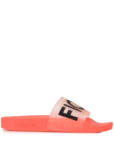 Adidas Originals Fiorucci Slide Sandals In Orange