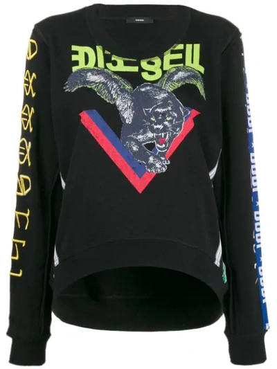 Diesel Embroidered Detail Sweatshirt In Black