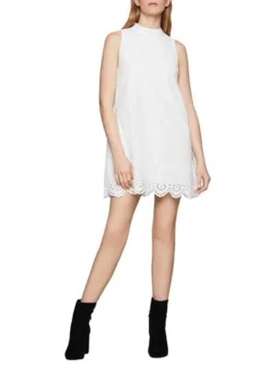 Bcbgeneration Eyelet Embroidered Cotton Dress In Optic White