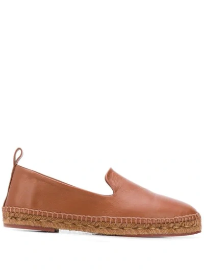 Loro Piana Leather Espadrilles In Brown